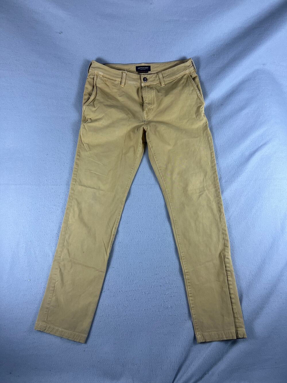 American Eagle Pants Mens 32x34 Khaki Straight Slim Fit Chino 360 Extreme Flex